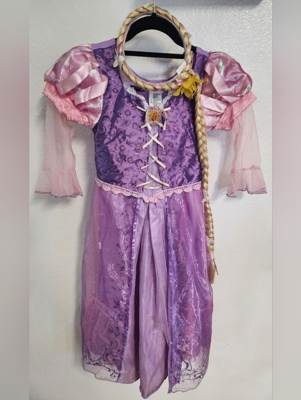 Disney Purple and Pink Rapunzel Princess Dress with Braided Hairpiece 7/8